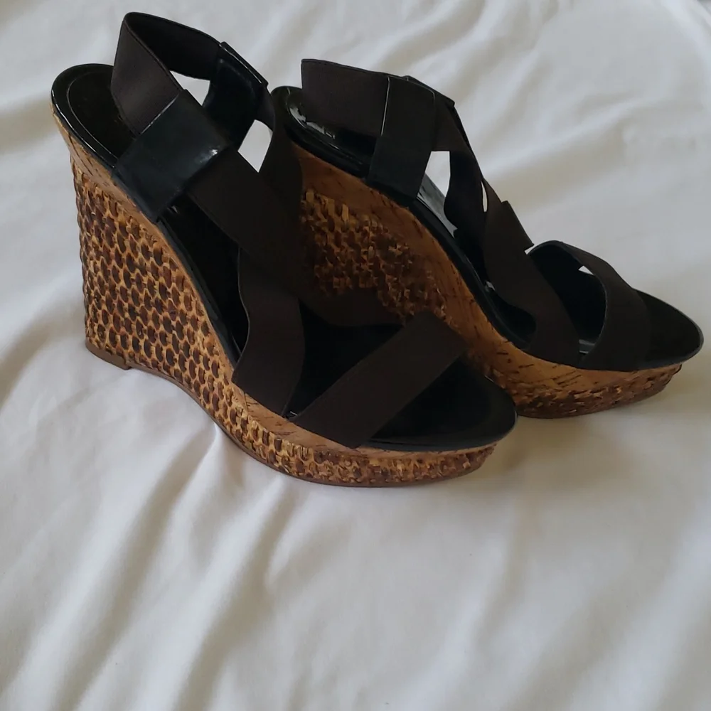 BCBGirls brown wedge sandles - Picture 2 of 3